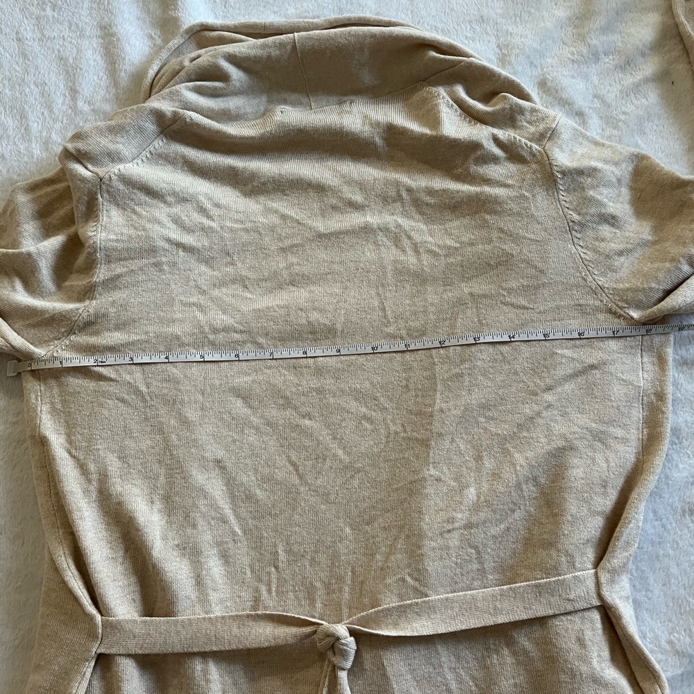 Zara knit Womens small Open Front Cardigan Sweater oatmeal Colored Long Sleeve - Picture 5 of 7